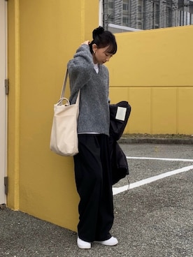 「アイテム（ヘアアクセサリー）」を使った、SIZUさん（レディース・156cm）の秋コーディネート