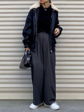 「Legato Largo（レガートラルゴ）のアイテム」を使った、SIZUさん（レディース・156cm）の冬コーディネート