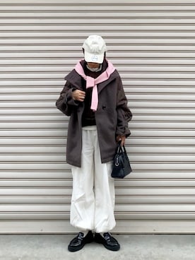 「DISCOAT（ディスコート）の【WEB限定】リブシアーロングスリーブ（Tシャツ/カットソー）」を使った、SIZUさん（レディース・156cm）の秋コーディネート