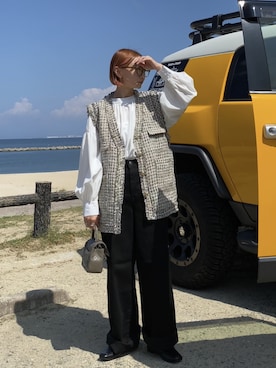 「SOMETHING（サムシング）のアイテム」を使った、SIZUさん（レディース・156cm）の秋コーディネート