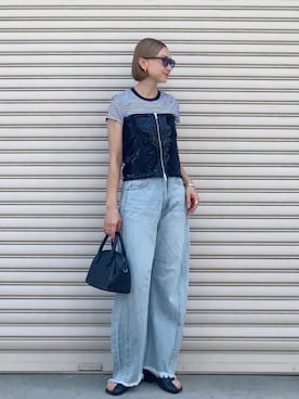 「FREAK'S STORE（フリークスストア）のアイテム（ボストンバッグ）」を使った、SIZUさん（レディース・156cm）の夏コーディネート