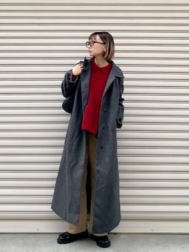 「アイテム（メガネ）」を使った、SIZUさん（レディース・156cm）の秋コーディネート