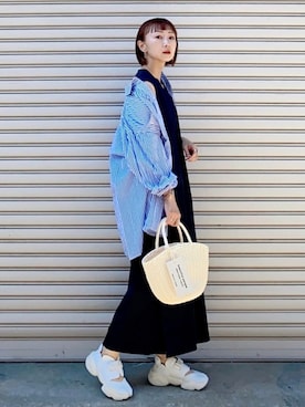「FORK&SPOON（フォークアンドスプーン）のアイテム（ワンピース/ドレス）」を使った、SIZUさん（レディース・156cm）の夏コーディネート