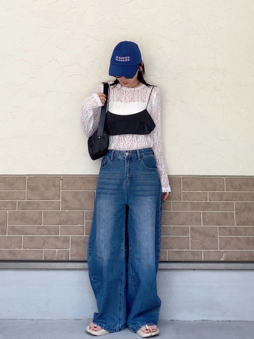 「feepur(フェピュール)のメランジブラトップビスチェ(その他トップス)」を使った、SIZUさん(レディース・156cm)の夏コーディネート