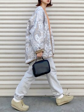 「NOMINE（ノミネ）のアイテム（ノーカラージャケット）」を使った、SIZUさん（レディース・156cm）の春コーディネート