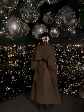 「アイテム（シュシュ）」を使った、SIZUさん（レディース・156cm）の秋コーディネート