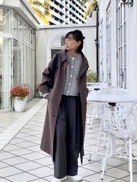 「アイテム（ステンカラーコート）」を使った、SIZUさん（レディース・156cm）の秋コーディネート