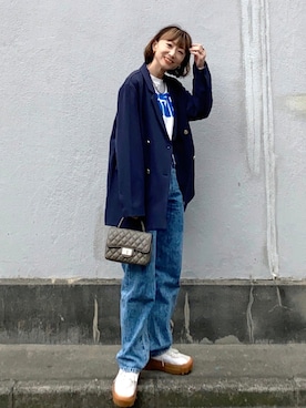 「Chaco closet（チャコ クローゼット）のアイテム（ジャケット/アウター）」を使った、SIZUさん（レディース・156cm）の春コーディネート