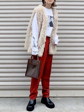 「reca（レカ）のアイテム（スラックス）」を使った、SIZUさん（レディース・156cm）の秋コーディネート