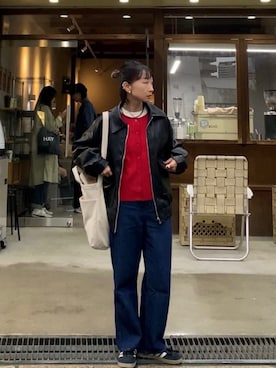 「アイテム（ネックレス）」を使った、SIZUさん（レディース・156cm）の冬コーディネート