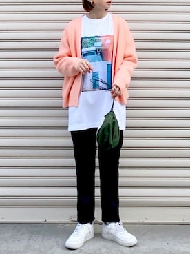 「ピンクニット」｜SIZUさん（レディース・156cm）の冬コーディネート