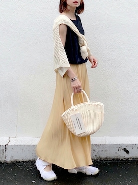 「coen by SIZU（コーエンバイシズ）のアイテム」を使った、SIZUさん（レディース・156cm）の夏コーディネート