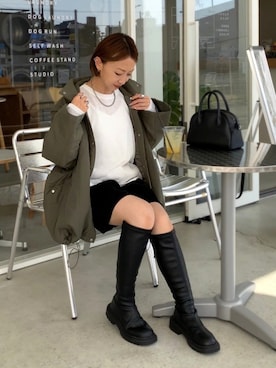 「GRL」｜「アイテム（その他トップス）」を使った、SIZUさん（レディース・156cm）の秋コーディネート