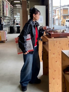 「アイテム（ヘアアクセサリー）」を使った、SIZUさん（レディース・156cm）の冬コーディネート