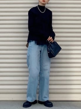「タートルネック」｜「アイテム（キャミソール）」を使った、SIZUさん（レディース・156cm）の冬コーディネート