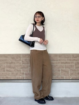 「hunch（ハンチ）のアイテム」を使った、SIZUさん（レディース・156cm）の冬コーディネート