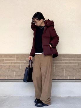 「Re:EDIT（リエディ）のアイテム（その他パンツ）」を使った、SIZUさん（レディース・156cm）の冬コーディネート