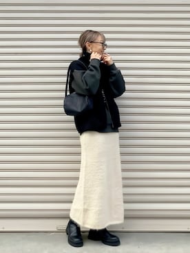 「TRIANGLE PALETTE（トライアングルパレット）のアイテム（スカート）」を使った、SIZUさん（レディース・156cm）の冬コーディネート