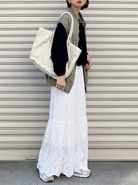 「Simplicite（サンプリシテ）のアイテム」を使った、SIZUさん（レディース・156cm）の春コーディネート