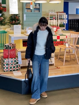 「アイテム（ヘアスタイリング/ヘアワックス）」を使った、SIZUさん（レディース・156cm）の冬コーディネート