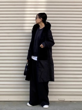 「アイテム（ボストンバッグ）」を使った、SIZUさん（レディース・156cm）の秋コーディネート