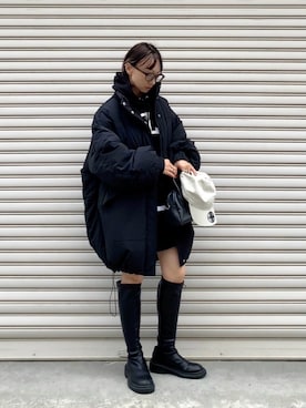 「アイテム（パーカー）」を使った、SIZUさん（レディース・156cm）の秋コーディネート