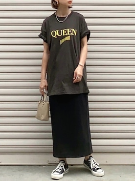 「U.S. POLO ASSN.（ユーエスポロアッスン）のアイテム（ショルダーバッグ）」を使った、SIZUさん（レディース・156cm）の夏コーディネート