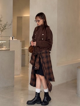 「サイドゴアブーツ」｜SIZUさん（レディース・156cm）の秋コーディネート