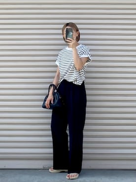 「FREAK'S STORE（フリークスストア）のアイテム（ボストンバッグ）」を使った、SIZUさん（レディース・156cm）の夏コーディネート