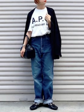 「Louere（ルエレ）のアイテム（ジャケット/アウター）」を使った、SIZUさん（レディース・156cm）の秋コーディネート