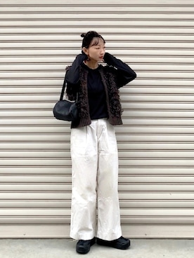 「アイテム（チノパンツ）」を使った、SIZUさん（レディース・156cm）の秋コーディネート