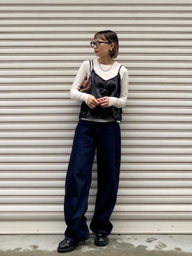 「アイテム（メガネ）」を使った、SIZUさん（レディース・156cm）の秋コーディネート
