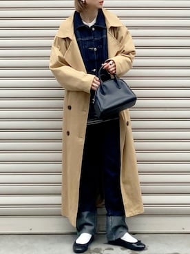 「アイテム（バレエシューズ）」を使った、SIZUさん（レディース・156cm）の冬コーディネート