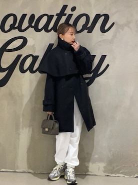 「Chillfar（チルファー）のアイテム（スウェットパンツ）」を使った、SIZUさん（レディース・156cm）の冬コーディネート