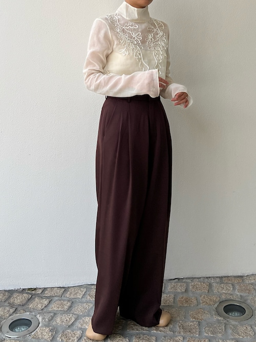 美品✨22SS トゥデイフル シアー エンブロイダリー ブラウス 黒 TODAYFUL（トゥデイフル）の「シアーエンブロイダリーブラウス