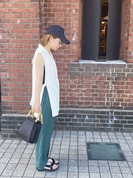 「キャップ女子」｜shocoさん（レディース・159cm）の夏コーディネート