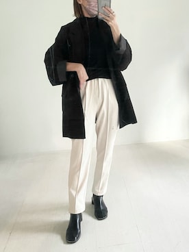 「INTER FACTORY（インターファクトリー）のアイテム（テーラードジャケット）」を使った、Ayaさん（レディース・152cm）の秋コーディネート