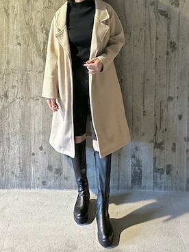 「ハーフパンツ」｜「アイテム（チェスターコート）」を使った、Ayaさん（レディース・152cm）の秋コーディネート