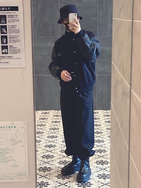 「リラックススタイル」｜「アイテム（スタジャン）」を使った、fgoさん（メンズ・159cm）の冬コーディネート