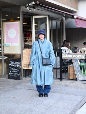 「アイテム（ステンカラーコート）」を使った、masaさん（メンズ・163cm・20代）の冬コーディネート