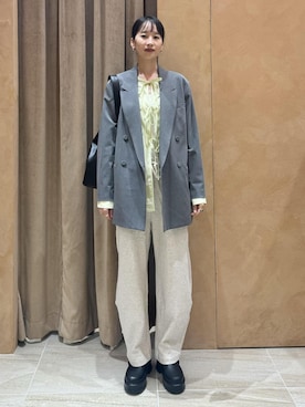 「アイテム（テーラードジャケット）」を使った、maeさん（レディース・172cm）の夏コーディネート