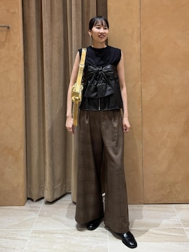 「アイテム（ショルダーバッグ、ゴールド系）」を使った、maeさん（レディース・172cm）の夏コーディネート