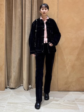 「アイテム（デニムジャケット）」を使った、maeさん（レディース・172cm・20代）の秋コーディネート