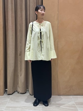 「ADAM ET ROPE'（アダムエロペ）のアイテム（シャツ/ブラウス）」を使った、maeさん（レディース・172cm）の夏コーディネート