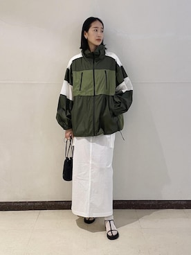 「サステナブル」｜「アイテム（ブルゾン）」を使った、maeさん（レディース・172cm）の春コーディネート