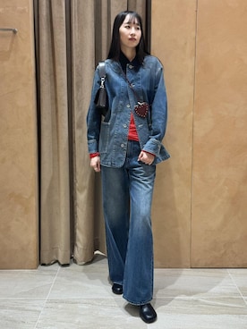 「アイテム（カバーオール）」を使った、maeさん（レディース・172cm）の秋コーディネート