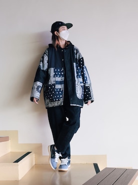 「blue」｜「アイテム（帽子）」を使った、wear_annさん（レディース・170cm）の冬コーディネート