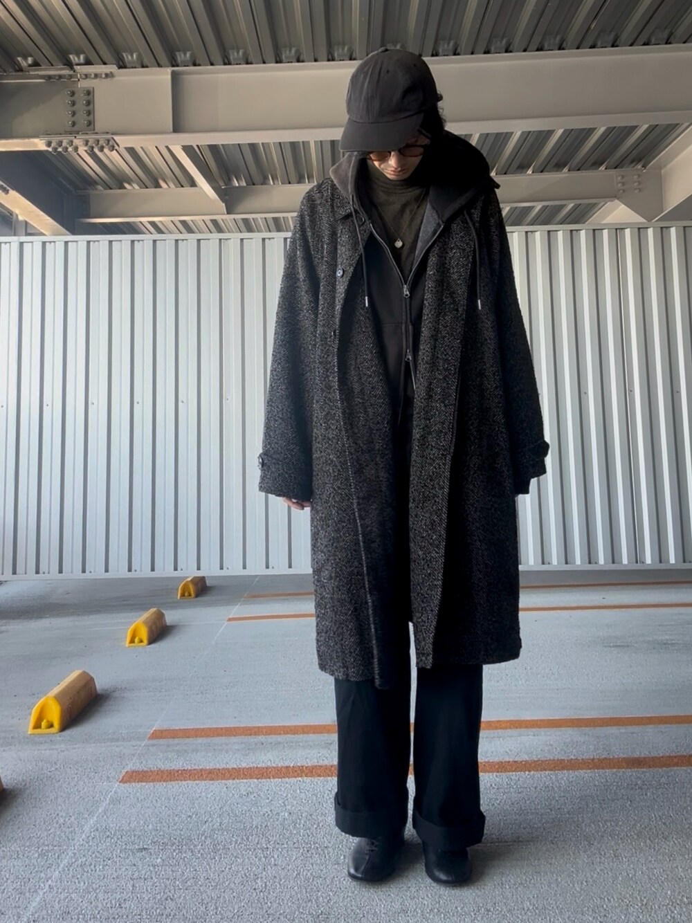 loose wool blend soutien collar coat / ルーズウールブレンドステン