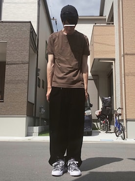 「RAINMAKER（レインメーカー）のアイテム（スラックス）」を使った、#aki#さん（メンズ・178cm）の夏コーディネート
