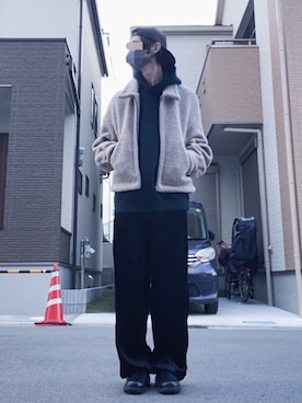 「RAINMAKER（レインメーカー）のアイテム（スラックス）」を使った、#aki#さん（メンズ・178cm）の冬コーディネート